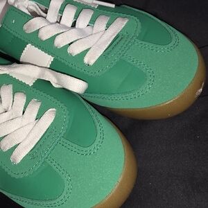Madden Girl Green and White Sneakers